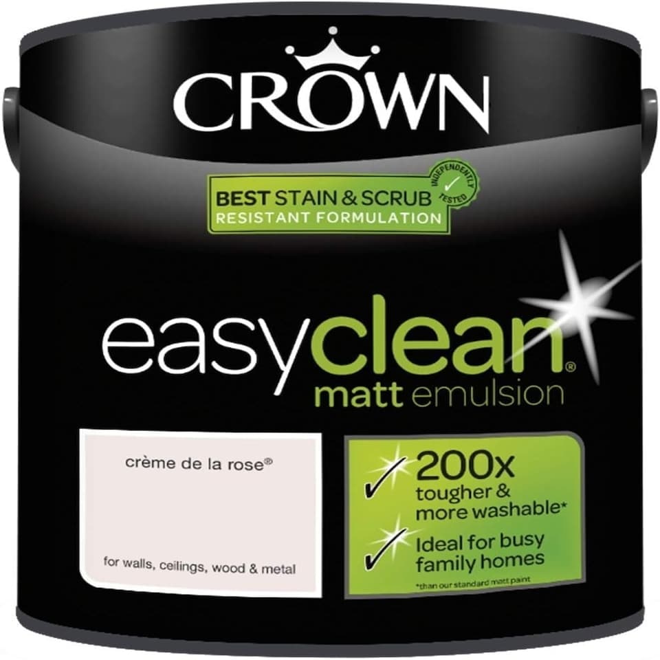 image 1 of Crown Easyclean Matt Emulsion 2.5L Créme Da La Rose