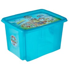 Keeeper Paw Patrol Turn Around Stackable Box with Lid 30 Litre Blue Transparent