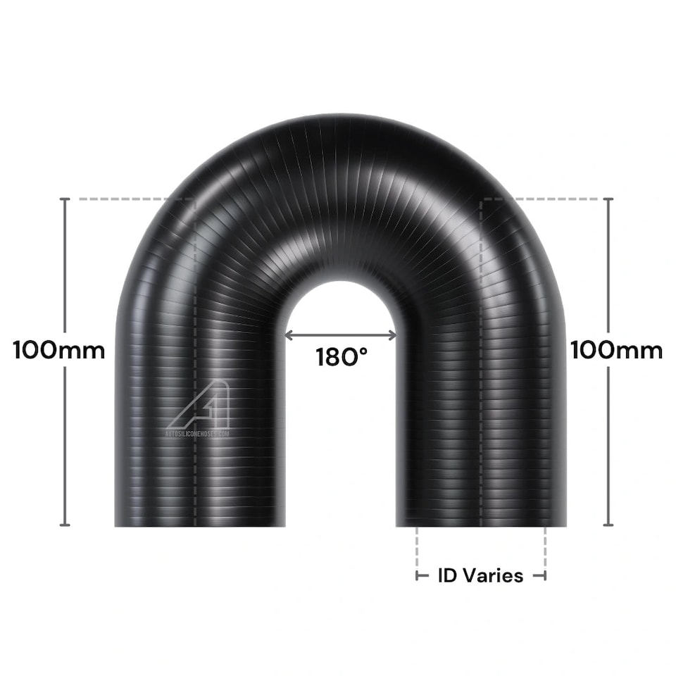 image 1 of Auto Silicone Hoses 32mm Black 180 Degree Silicone Elbow Hose Coupler Bend Pipe Connector Turbo Intercooler Radiator Coolant Air