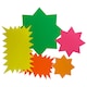 image 1 of Pack of 50 Assorted Coloured Neon Fluorescent Stars & Flashes in Assorted Size