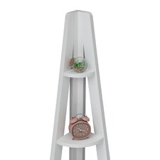 Riva 5 Tier Ladder Corner Bookcase Shelving Rack Display Organiser White