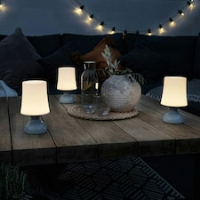 ValueLights Set of 3 Colmar Grey Touch Table Lamp White Shade