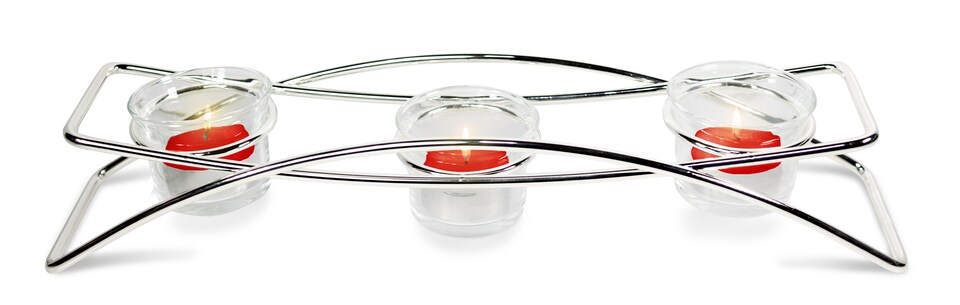 Silverplated Triple Tealight Holder 33cm