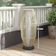 image 5 of Outsunny 72 cm Rattan Solar Floor Lamp, Auto On/Off LED Garden Light, Grey Grey | Grey