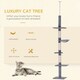 image 2 of PawHut Floor to Ceiling Cat Tree 5-Tier Climbing Tower Scratching Post Grey