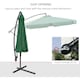 image 3 of Outsunny 2.7m Garden Banana Parasol Cantilever Umbrella with Crank Handle and Cross Base for Outdoor, Hanging Sun Shade, Green