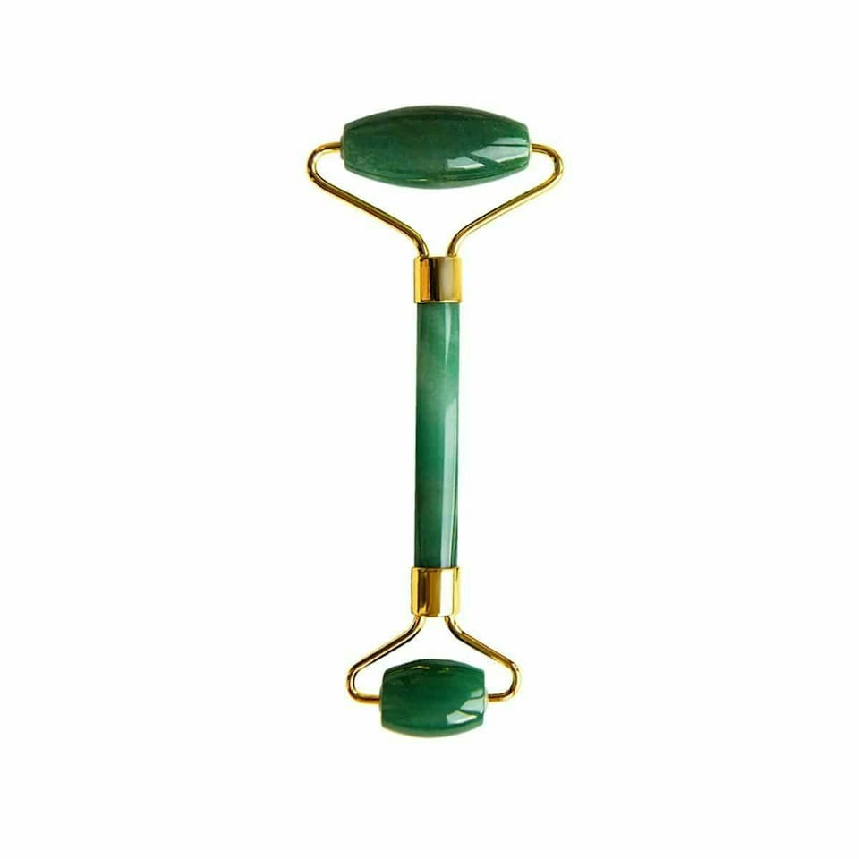image 1 of Dr Botanicals Aventurine Jade Soothing Energy Facial Rollers (Gold Metal Handle)