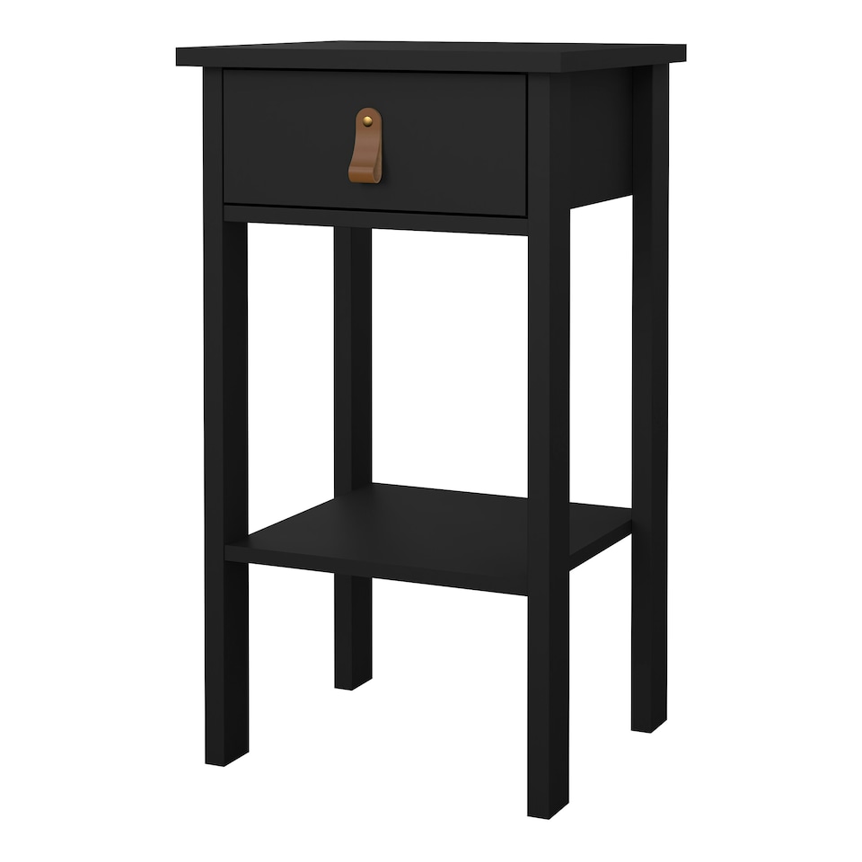 image 1 of Barcelona Bedside Table with 1 Drawer in Matt Black