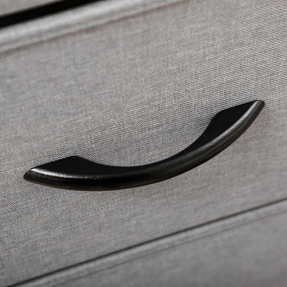 image 1 of HOMCOM Fabric Chest of Drawers, Industrial Bedroom Dresser with 5 Fabric Drawers, Steel Frame and Wooden Top for Nursery, Living Room, Hallway, Grey