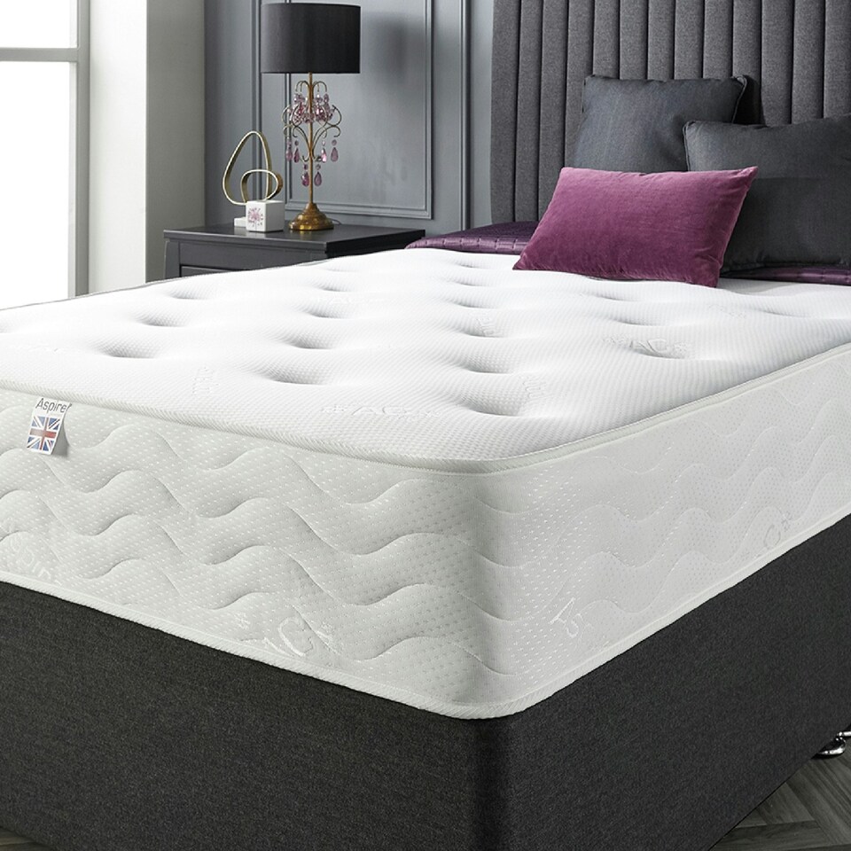 image 1 of Aspire Pocket+ 1000 Tufted Mattress King Size | White | 1