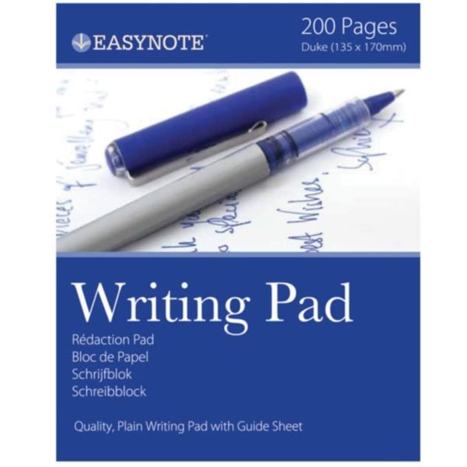 image 1 of Easynote Quality Plain Writing Pad With Guide Sheet 200 Pages 135x170mm