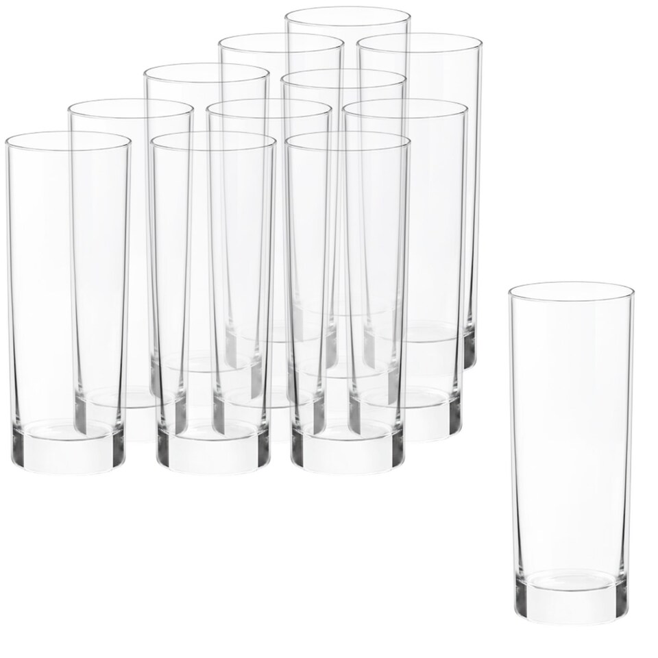 image 1 of Bormioli Rocco 21.5 cl Slim Tall Drinking Glass- Set | Clear | 12