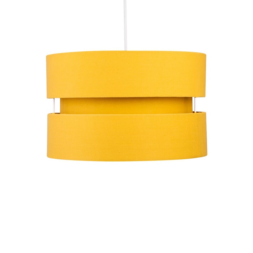 image 1 of Ochre Layered Easy Fit Drum Light Shade | Yellow | Large | 1