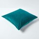 image 3 of Homescapes Teal Green Velvet Cushion Cover - 40 x 40 cm