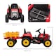 image 7 of HOMCOM Ride On Tractor with Detachable Trailer, Remote Control, Music - Red | Red | Red