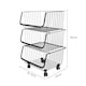 image 5 of Living and Home Stackable Rolling Wire Storage Basket Trolley