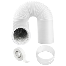 SPARES2GO Vent Hose Extension Kit for Portable Air Conditioners Aluminium Insulated AC Pipe Duct (6m, 5" / 125mm)