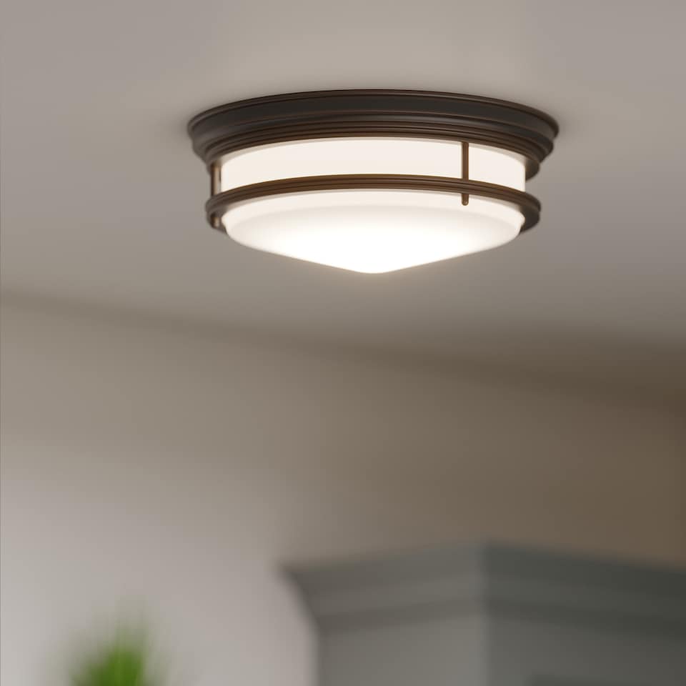 image 1 of Hadley 3 Light Semi Flush Ceiling Light Oil Rubbed Bronze, E27