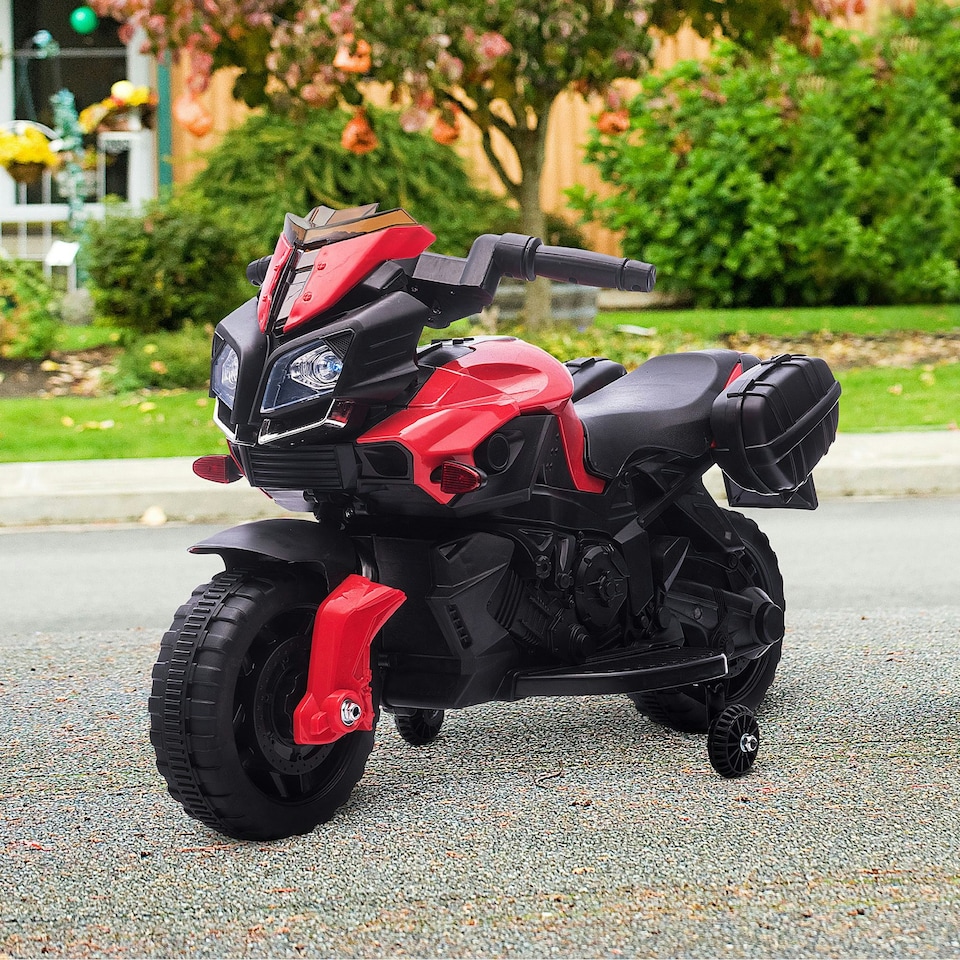 image 1 of HOMCOM Kids 6V Electric Motorcycle Ride-On Toy Battery 18 - 48 months Red