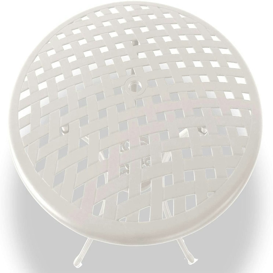 image 1 of Centurion Supports OSHOWA Luxurious Garden and Patio Table and 4 Large Chairs with Armrests Cast Aluminium Bistro Set - White