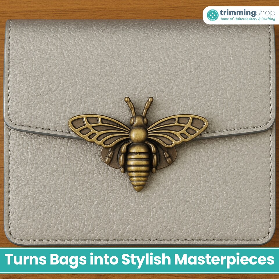 image 1 of Bee Twist Turn Lock Clasp, Decorative Closure For Leathercraft Projects