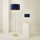 image 6 of ValueLights Charlie Gold Table Lamp Navy Velvet Shade 