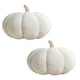 image 1 of OHS 2 x Boucle Fleece Pumpkin Shaped Halloween Fall Autumn Decoration Filled Cushions, 25x25cm - Cream