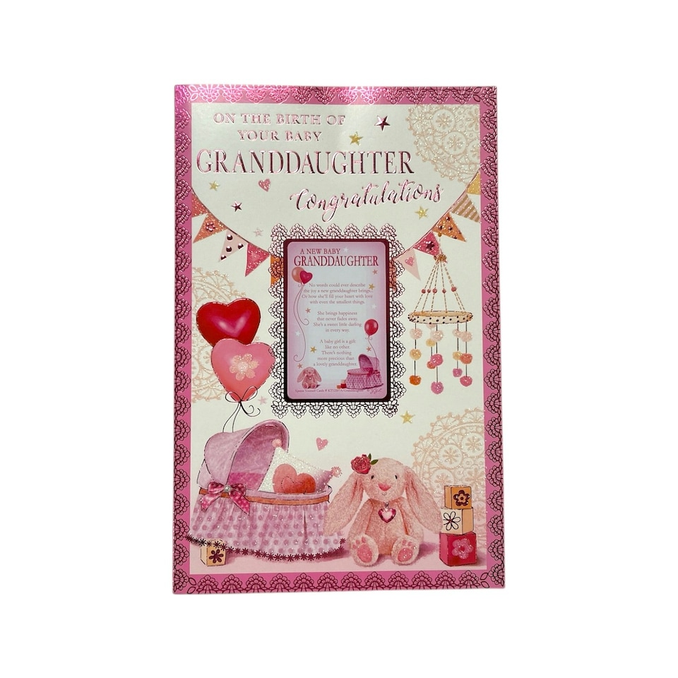 image 1 of Congratulations On Birth Of Granddaughter Keepsake Treasures Greeting Card