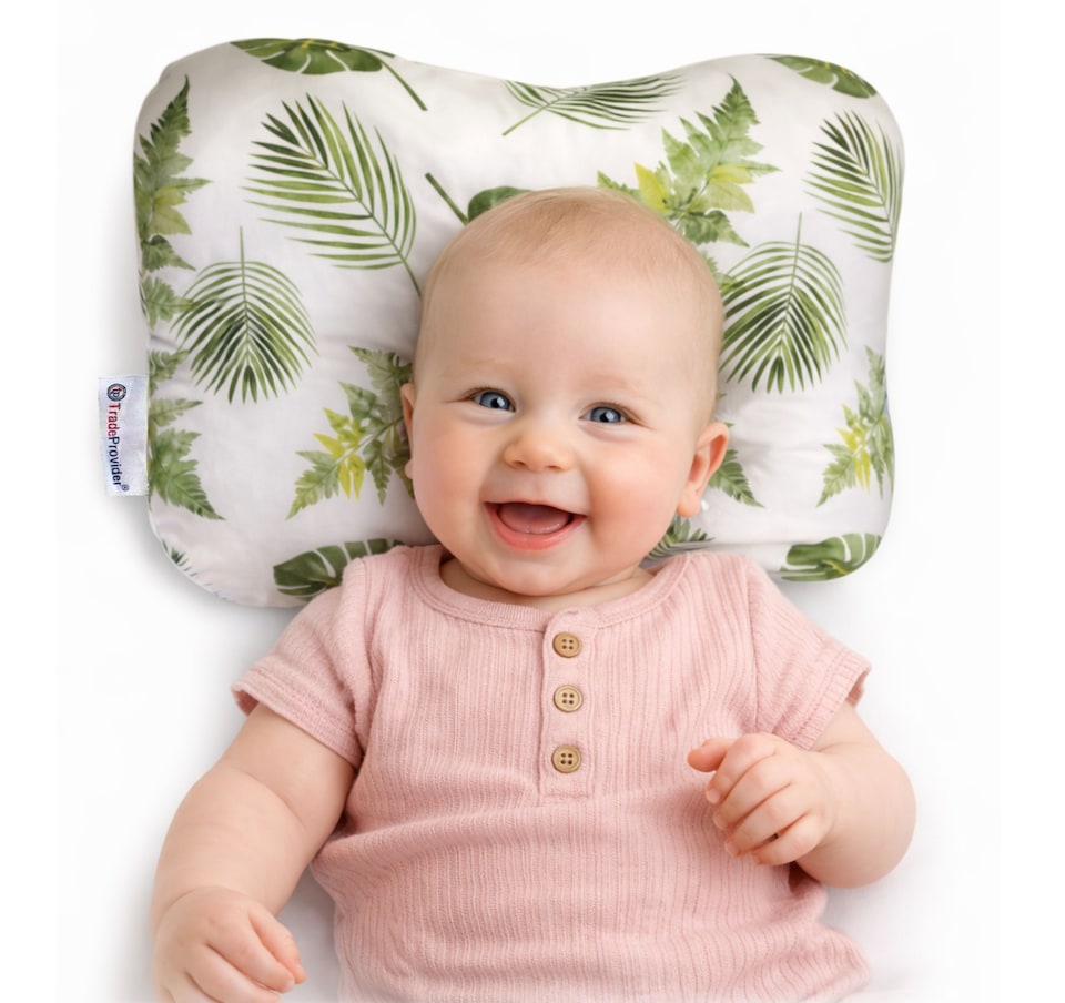image 1 of TradeProvider® Baby Head Support Cushion for Pram, Pushchair, Stroller, Newborn Travel Headrest  (2 pack)- Tropical Breeze Collection