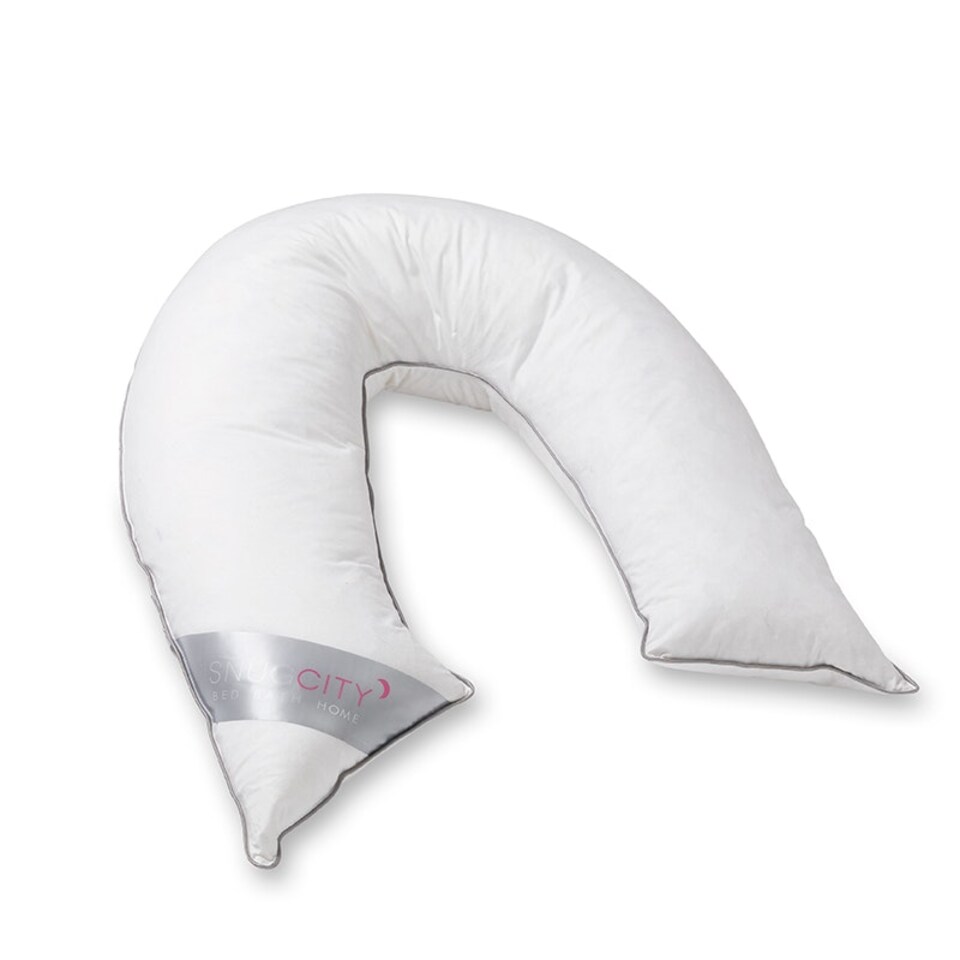 image 1 of V Shape Duck Feather And Down Luxury Pillow 100% Cotton Cover White