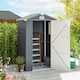 image 2 of Outsunny 4 x 3ft Garden Shed Storage w/ Foundation Kit, Vents, Grey | Grey