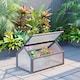 image 2 of Outsunny Wooden Cold Frame Greenhouse Garden Polycarbonate Grow House, Grey