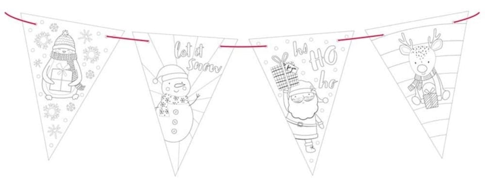 image 1 of Colour Your Own Christmas Bunting
