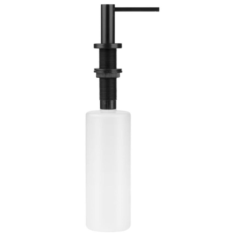 image 1 of Black Tip Soap Dispenser Replacement Refillable Kitchen Tank