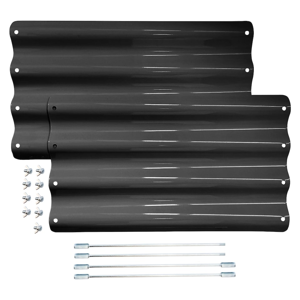 image 1 of Harbour Housewares 2pc Galvanised Steel Raised Garden Bed Extension Set - 50cm - Anthracite | Black | Anthracite