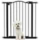 image 1 of PawHut 74-80cm Adjustable Metal Pet Gate Safety Barrier w/ Auto-Close Black