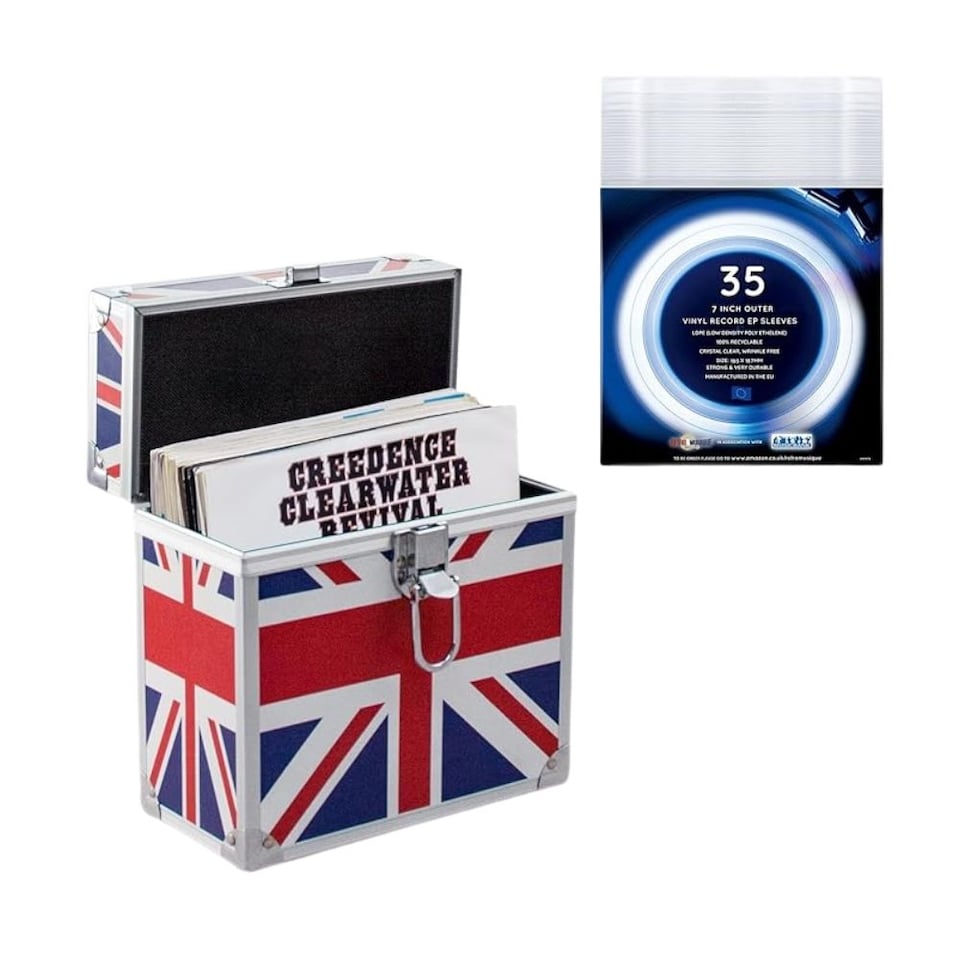 7 inch Aluminium EP Vinyl Case, UK pattern, with 35 PP sleeve