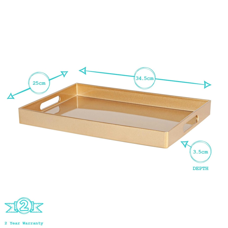 image 1 of Argon Tableware Rectangle Serving Tray - 34.5 x 25cm - Rose Gold Pink