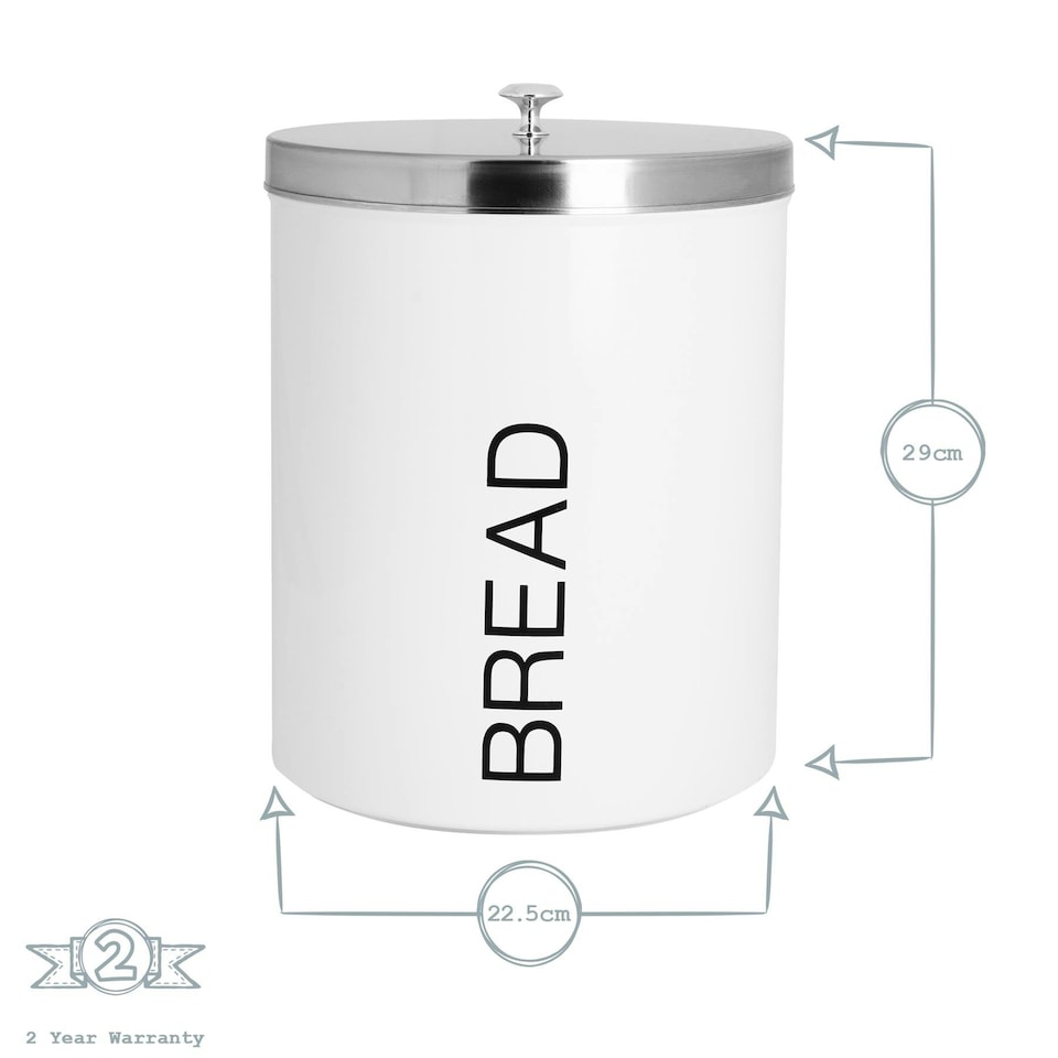 image 1 of Harbour Housewares 5 Piece White Round Metal Kitchen Canisters Set Utility Storage Utility Containers Storage Box Storage Container