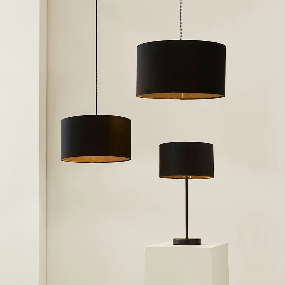image 1 of ValueLights Reni Large Black Pendant Shade Black