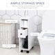 image 4 of kleankin Slim Bathroom Storage with 2 Drawers, 2 Open and Wheels, White