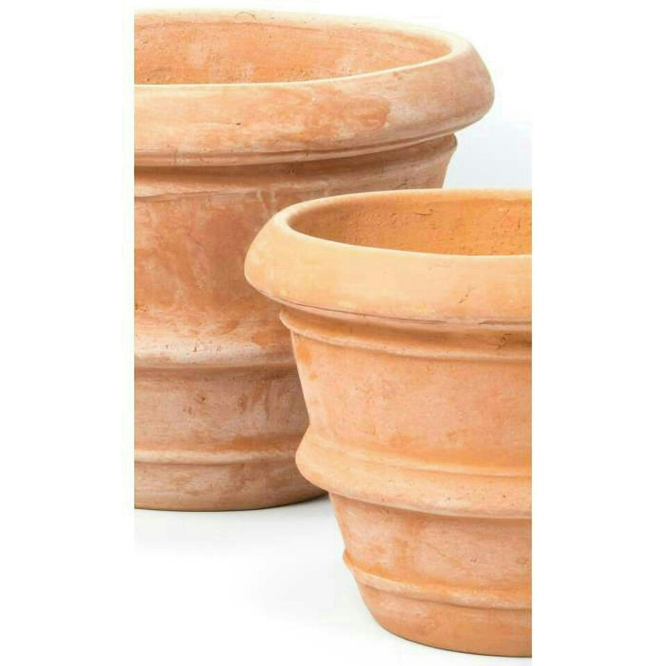 image 1 of Primrose Garden Terracotta Round Rolled Rim Patio Planter Pot 27cm