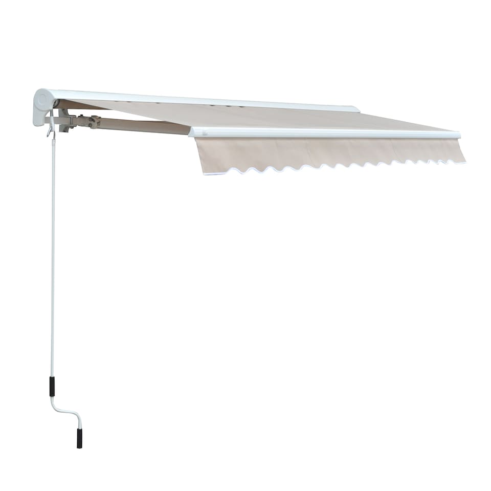 image 1 of Outsunny Garden Door Awning Retractable Canopy Electric Patio Shelter 3.5M | Cream | 1