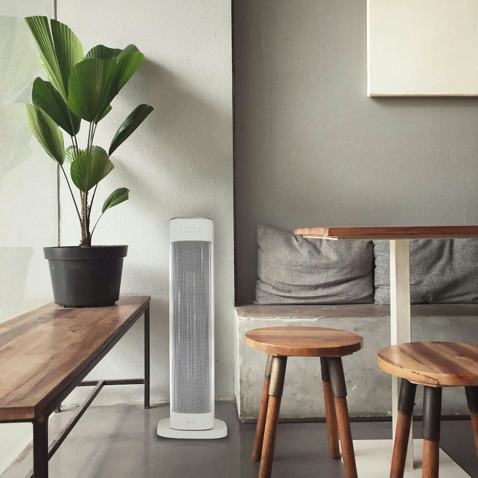 image 1 of Igenix IGHT020DW Oscillating Tower Heater with 3 Heat Modes, White