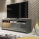 image 1 of TV Unit TV Stand Media Cabinet Sideboard Grey High Gloss Storage 160cm