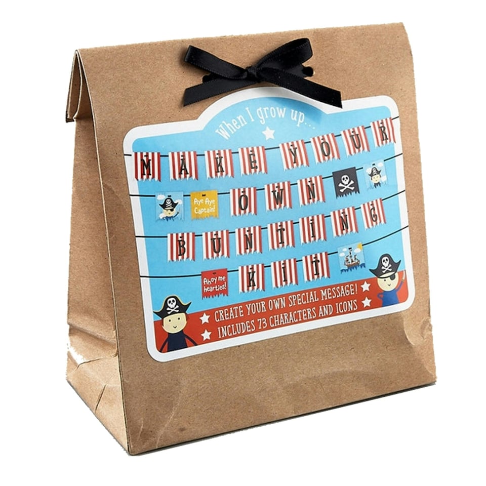 image 1 of Floss & Rock Make Your Own Party Bunting Kit - Pirate | Red | Black