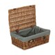 image 4 of 35cm Light Steamed Wicker Picnic Basket with Lining Grey | Grey | One Size