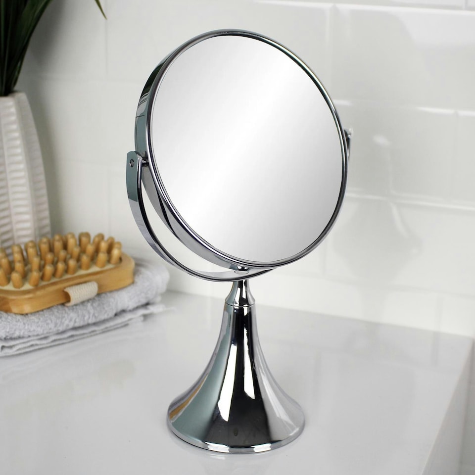image 1 of Showerdrape Panos 3x Magnifying Chrome Makeup Vanity Mirror