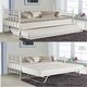 image 5 of Daybed With Trundle white 3ft single twin bed and 2 mattresses pull out metal guest room bedroom living room