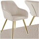 image 1 of Chair Marilyn - with armrests, padded, velvet look, golden steel legs - per piece Brown | Taupe/Gold